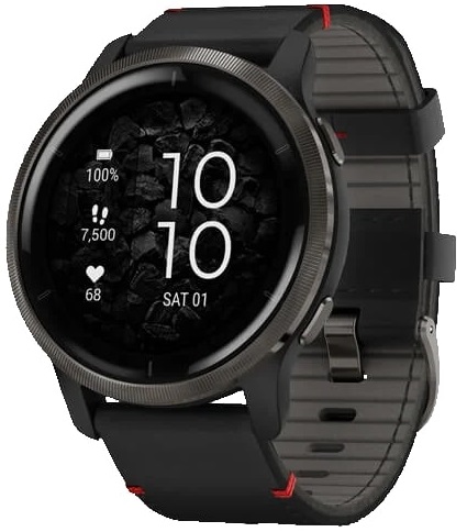 Garmin Venu 2 Черный с Кожаным Ремешком (010-02430-21)